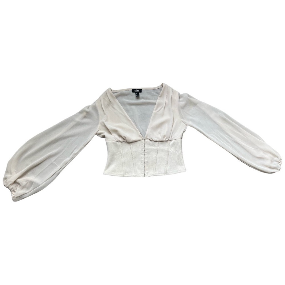 Privy Long Sleeve Corset Blouse